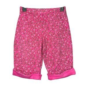Ralph Lauren Baby Girls Pink Floral Elastic Waist Cuffed Pull On Cotton Pants 9M